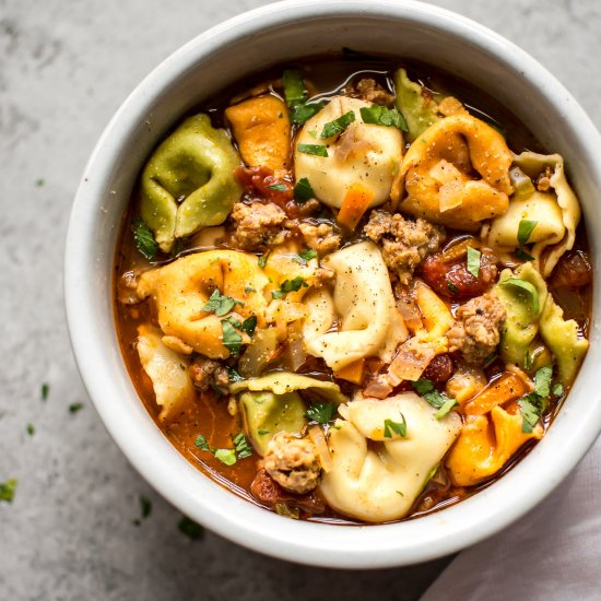 Crockpot Tortellini Sausage Soup