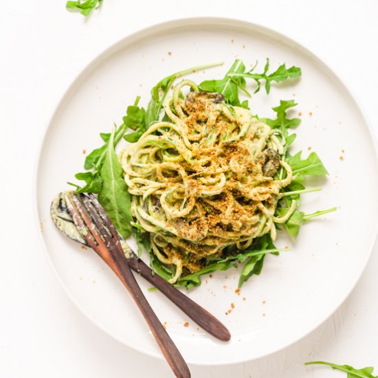 Arugula Alfredo Zucchini Noodles