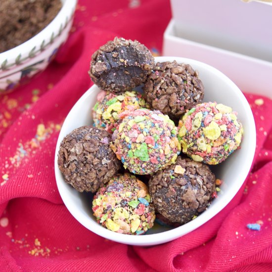 Pebbles Cereal Fudgy Brigadeiros