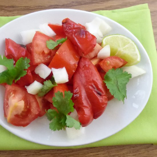 Homemade Salsa with Roasted Peppers