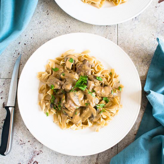 Tender Beef Stroganoff