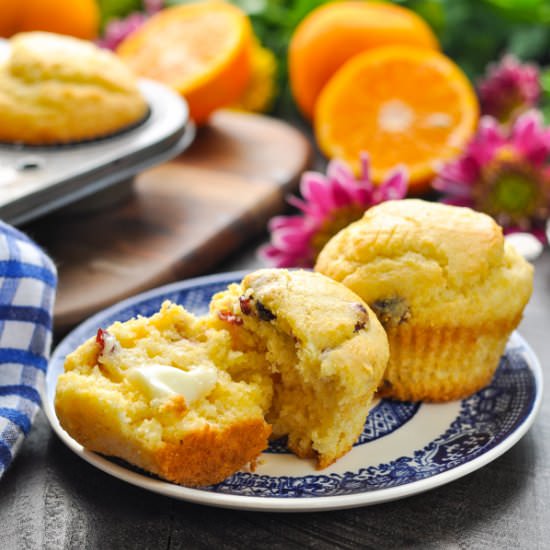 Orange Cranberry Corn Muffins