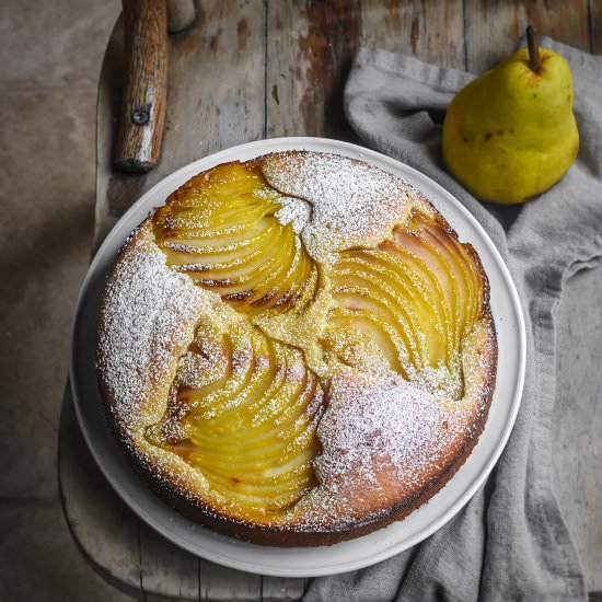 Poached Pear Vanilla Yogurt Cake