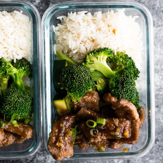 Lighter Mongolian Beef Meal Prep