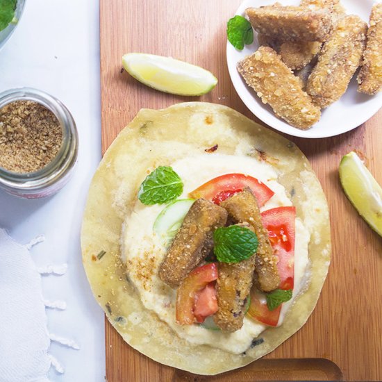 Crispy Eggplant Wraps with Dukkah