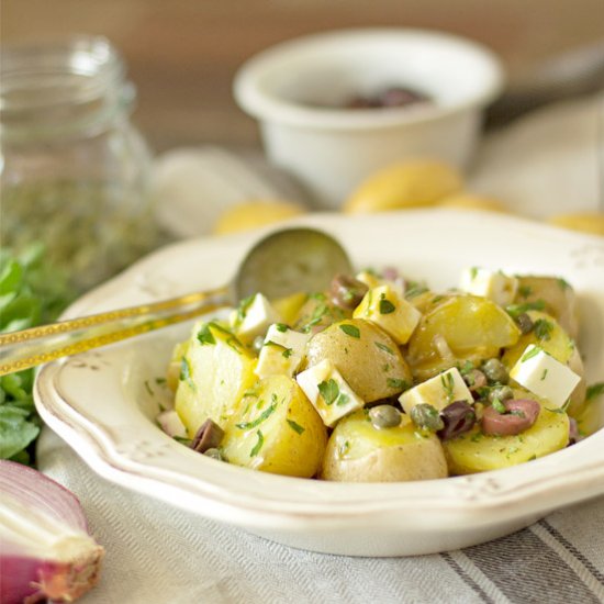 No mayo Greek style potato salad