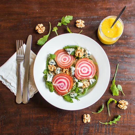 Chioggia beet salad with quinoa