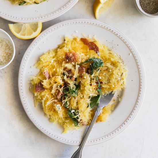 Lemon Cacio e Pepe Spaghetti Squash