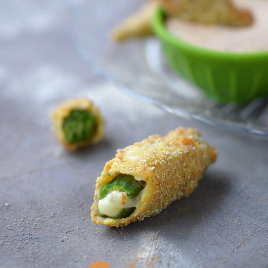 Cheesy Stuffed Fried Okra