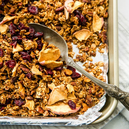 Apple Pecan Quinoa Granola