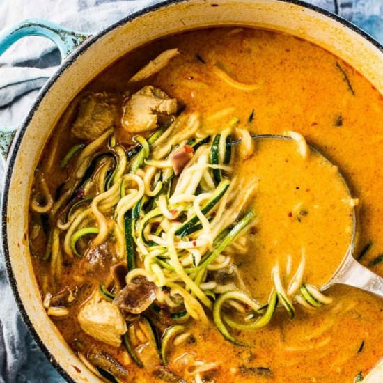 Thai Chicken Curry Zoodle Soup