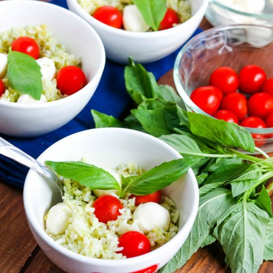 Easy Caprese Rice Bowls