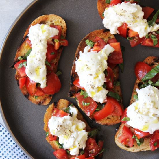 Tomato and Burrata Bruschetta