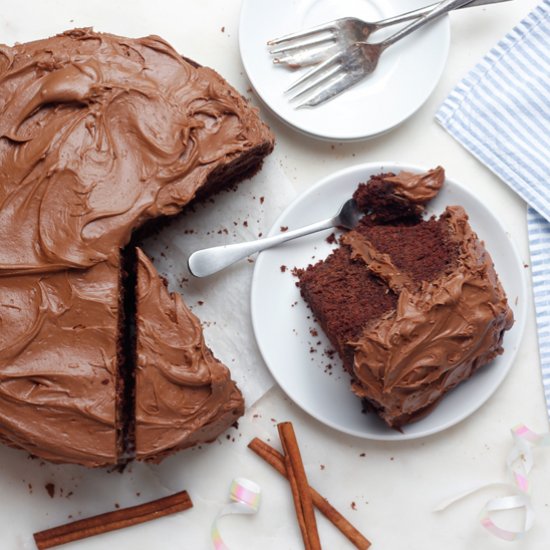 Cinnamon Chocolate Layer Cake