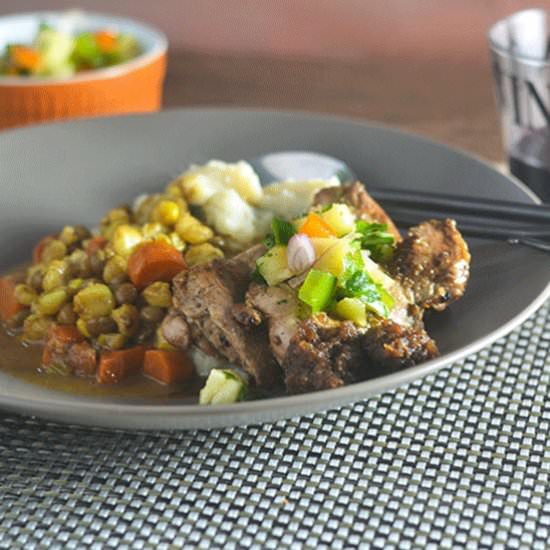 Jerk Chicken with Pineapple Salsa