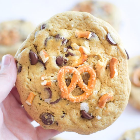 Chocolate Sea Salt Pretzel Cookies