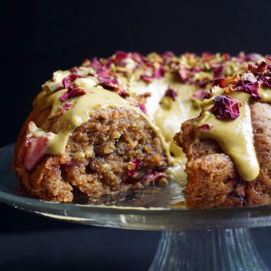 Strawberry & Pistachio Bundt Cake