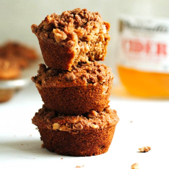 Vegan Apple Cider Streusel Muffins