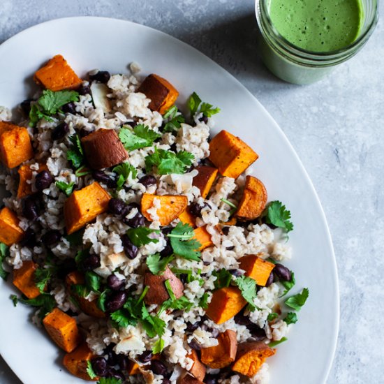 Coconut Rice, Beans & Sweet Potato