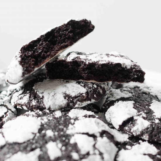 Black Cocoa Crinkle Cookies