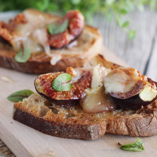 Fig crostinis with blue cheese