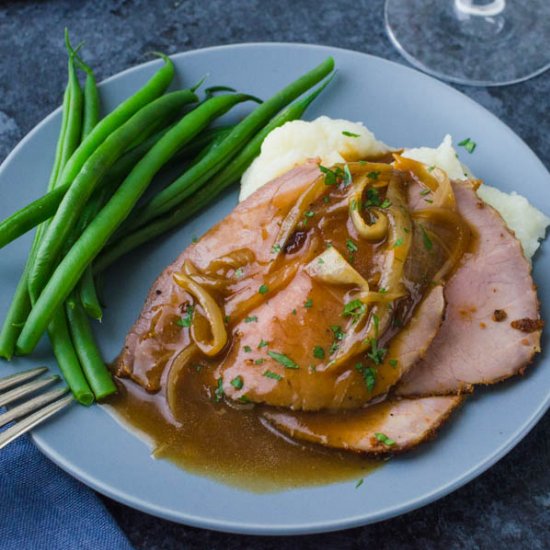 Roast Beef with Brown Onion Gravy