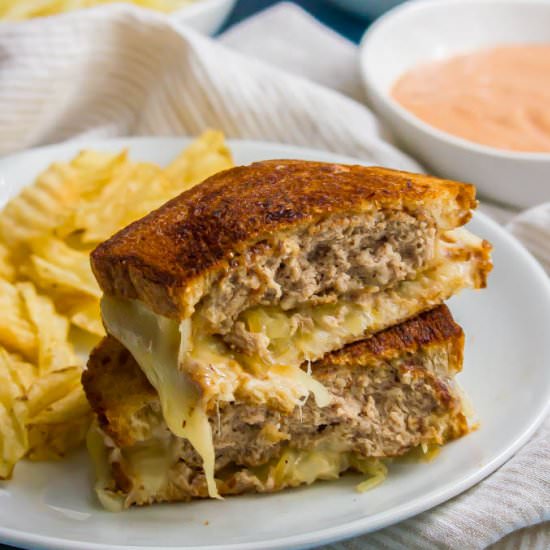 Turkey patty melt sandwich