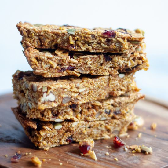 Vegan Pumpkin Spice Granola Bars