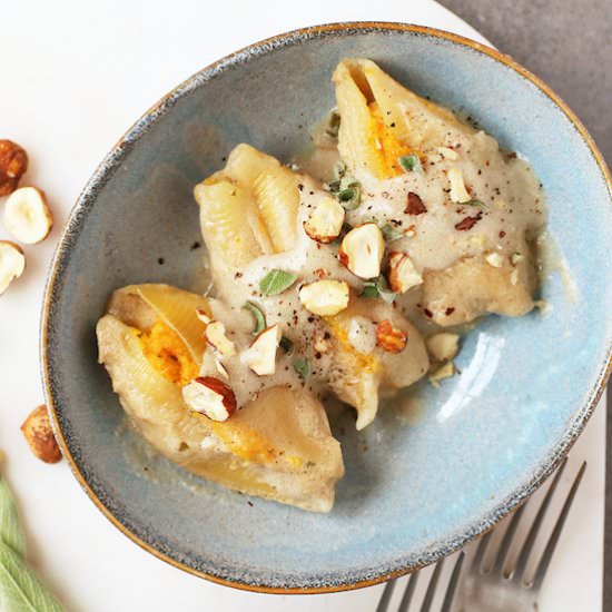 Pumpkin and Cashew Ricotta Shells