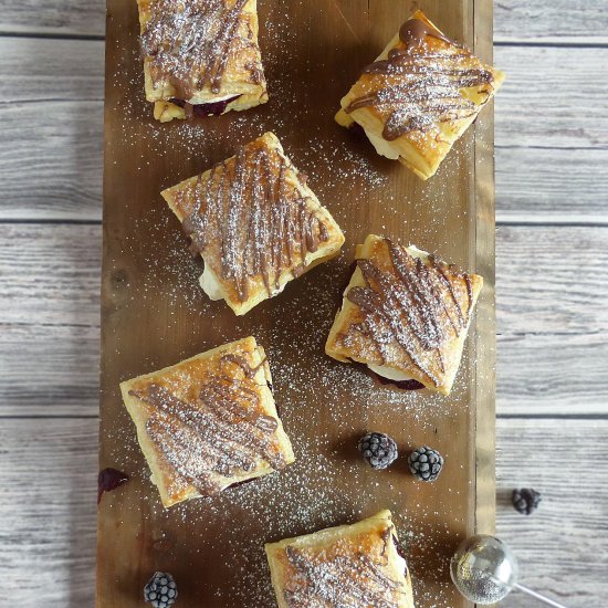 Blackberry and Cream Puff Pastries