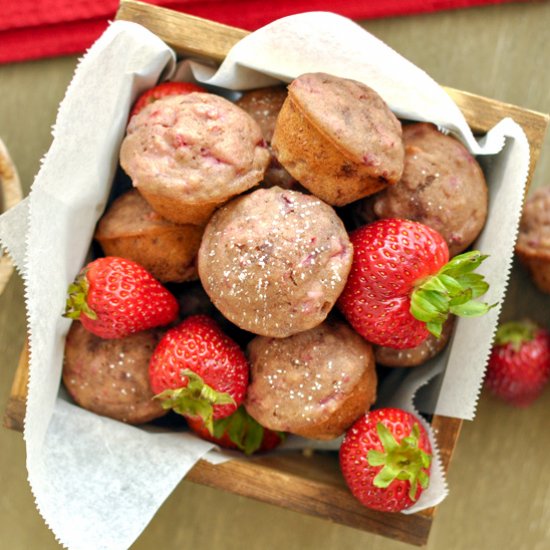 Smashed Strawberry mini muffins