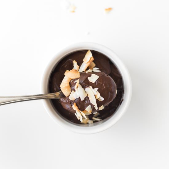 silky chocolate coconut pudding