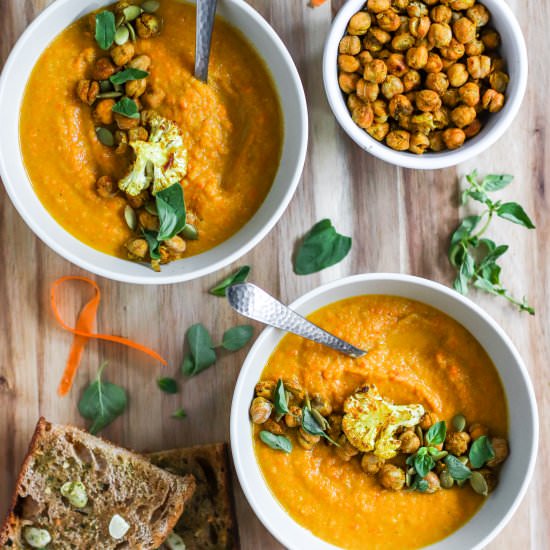 Vegan Carrot & Cauliflower Soup