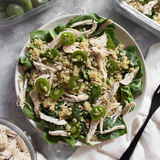 Quinoa Chicken Spinach Nergi Bowl