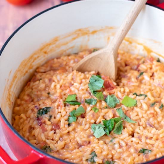 Healthy Tomato and Basil Risotto