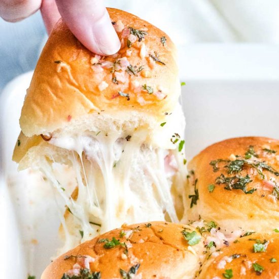 Garlic Herb Ham and Cheese Sliders