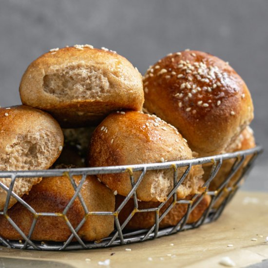 Soft Whole Wheat Dinner Rolls