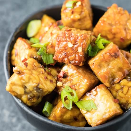 Low FODMAP Maple-Soy Glazed Tempeh