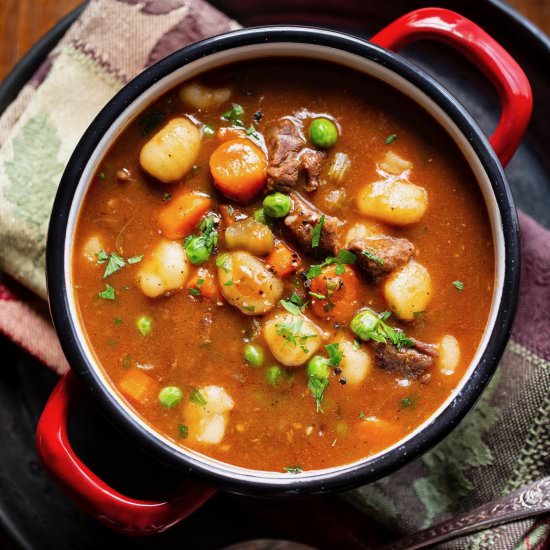 Hearty Beef & Gnocchi Soup