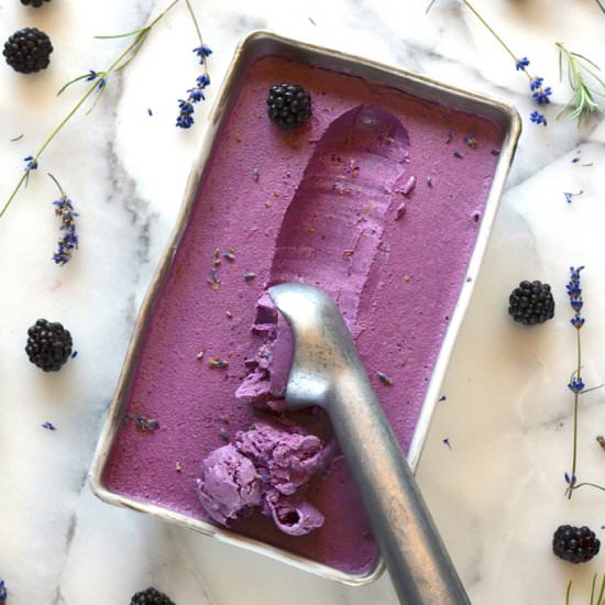 Blackberry lavender ice cream