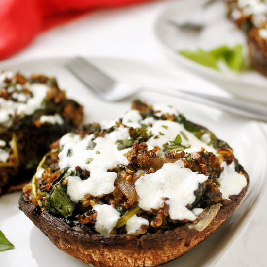 Spinach and Pesto Stuffed Mushrooms