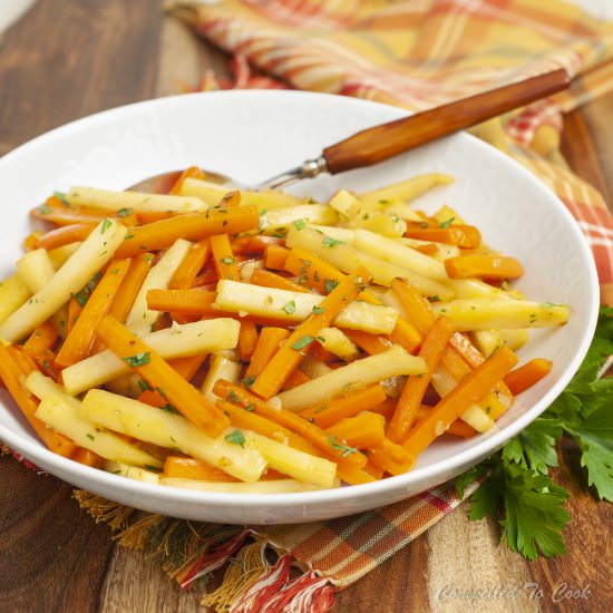 Honey Garlic Carrots and Parsnips