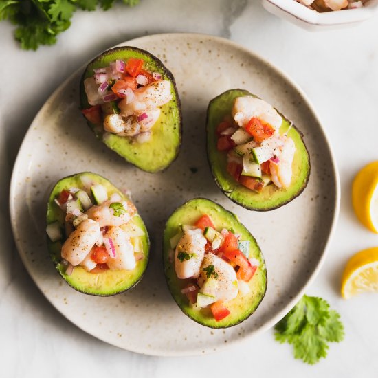 Shrimp Ceviche Stuffed Avocados