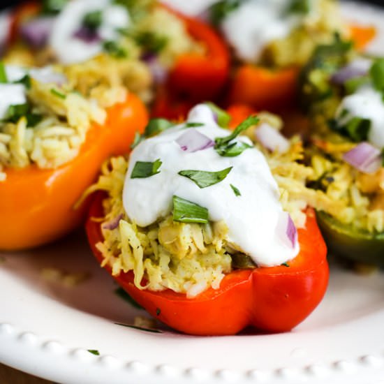 Lemongrass Chicken Stuffed Peppers