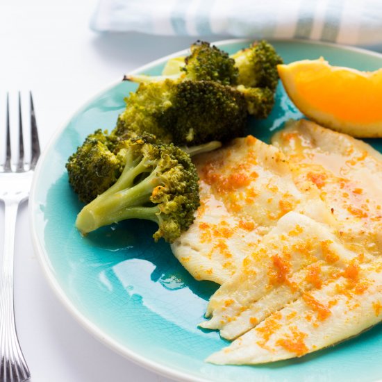 Spicy Orange Flounder & Broccoli