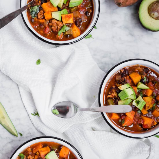 Sweet Potato Turkey Chili