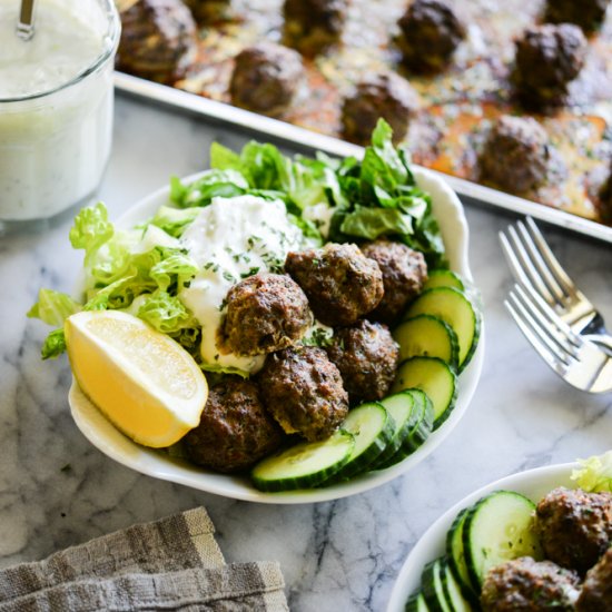 Greek Meatballs with Tzatziki