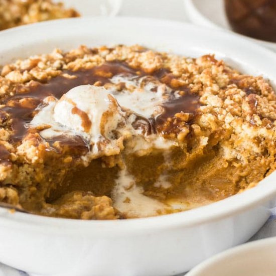 Pumpkin Cobbler with Spiced Toffee