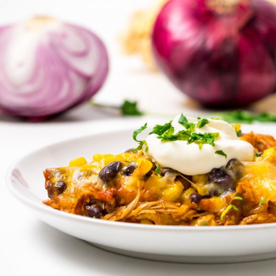 Tasty leftover turkey enchiladas