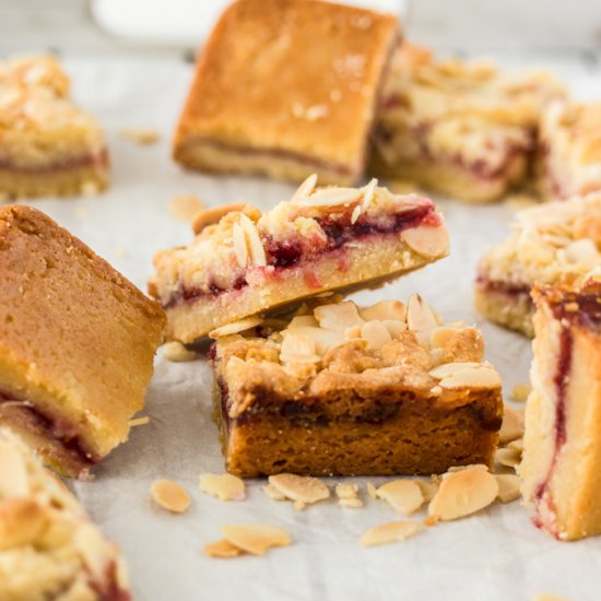 Raspberry Almond Shortbread Bars